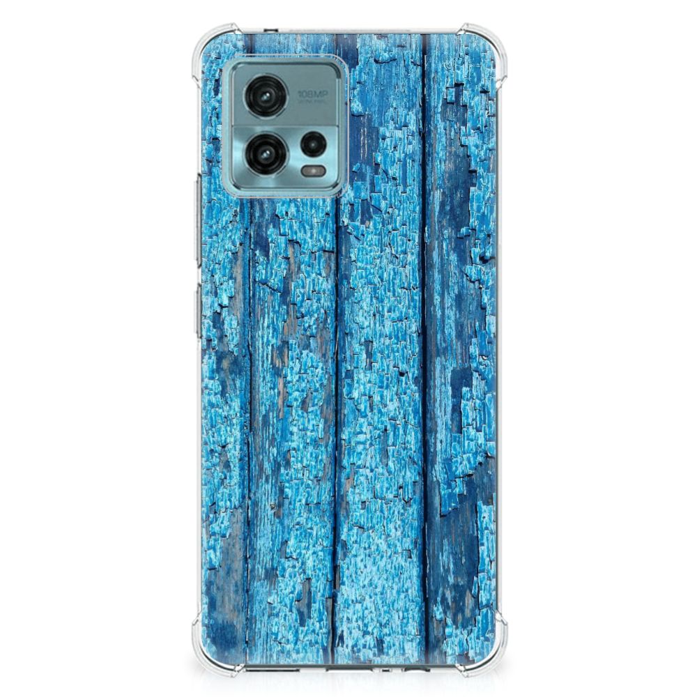 otorola Moto G72 Stevig Telefoonhoesje Wood Blue B2C Telecom