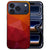 Rode veelhoeken op de kunstleren achterkant van het iPhone 18 Pro hoesje Polygon Red