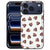 Poep Emojis iPhone 18 Pro Max hoesje met zwart-wit emojipatroon op kunstleren rug