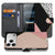 Black Pink Shapes portemonnee hoesje iPhone 18 Pro, open en dicht getoond