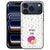 Donut iPhone 18 Pro Max hoesje met roze donutprint en gekleurde spikkels op witte basis