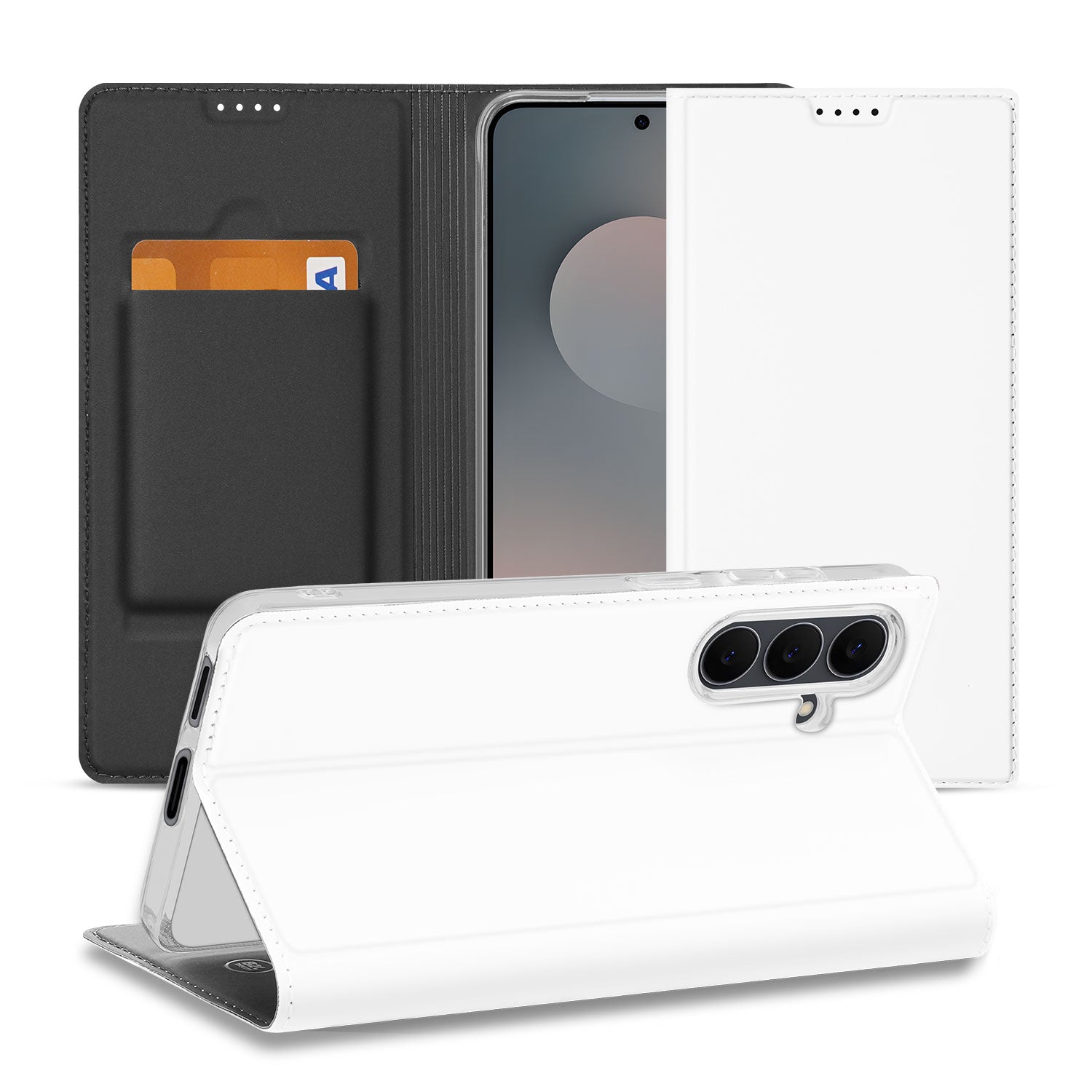 Samsung S25 FE hoesje wit in horizontale stand