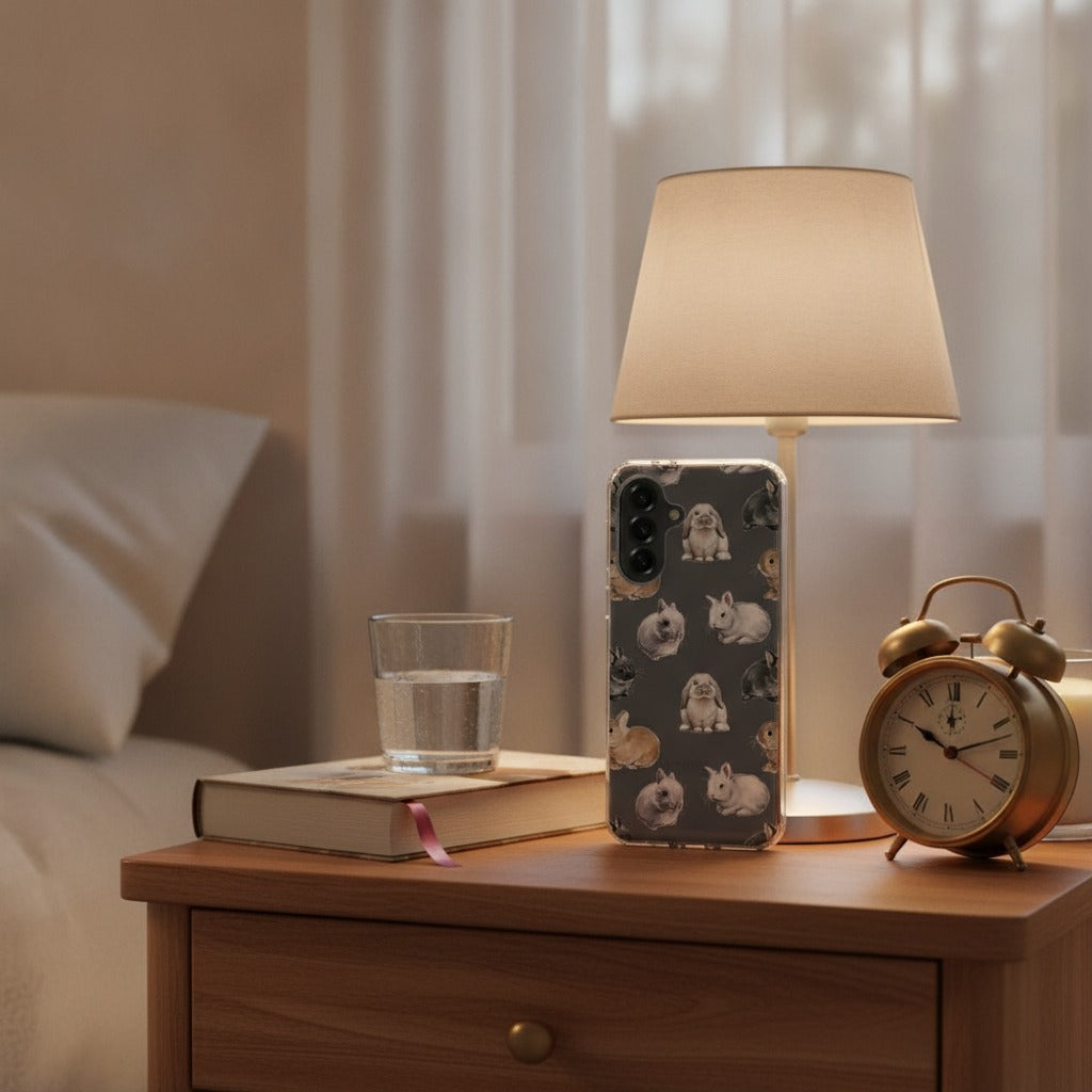 Samsung Galaxy A37 TPU Hoesje Konijntjes - lifestyle foto in huiselijke setting