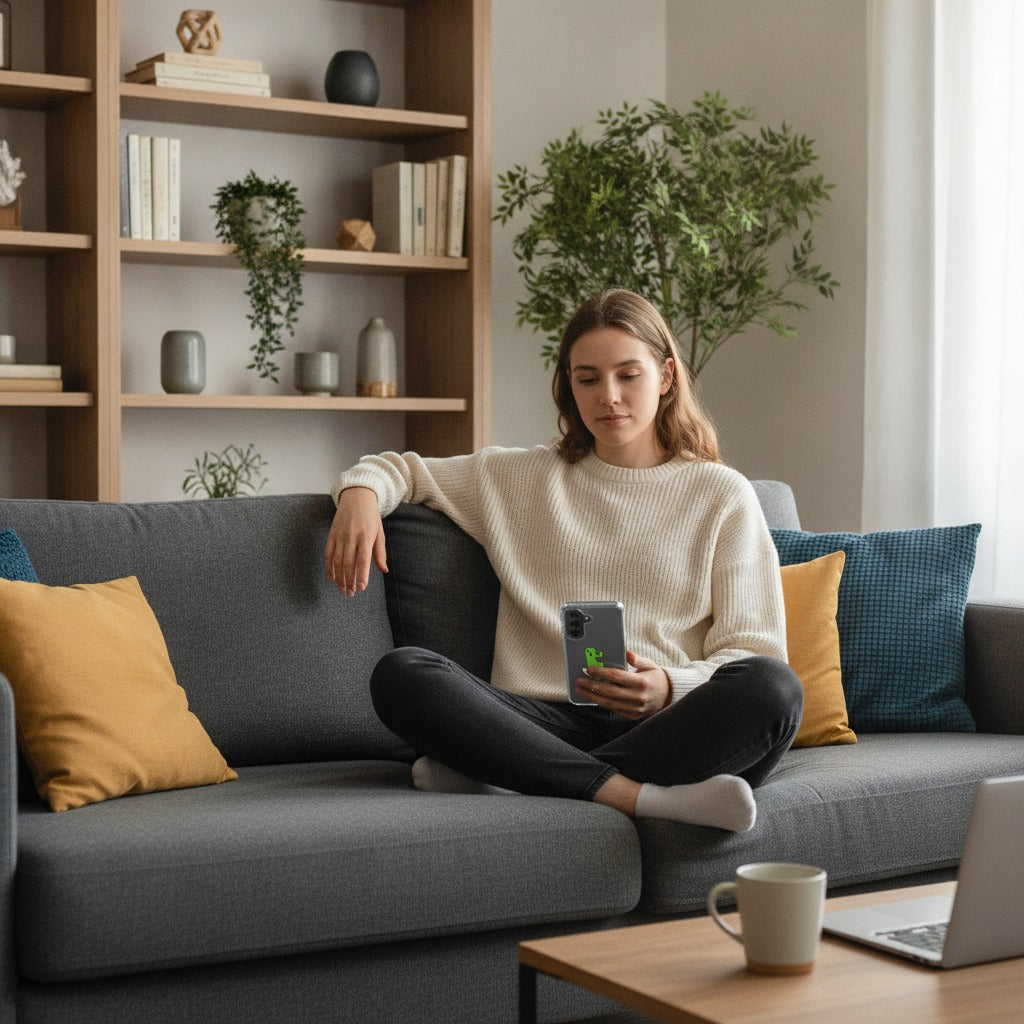 Samsung Galaxy A37 TPU Hoesje Cactus Poo - lifestyle foto in huiselijke setting