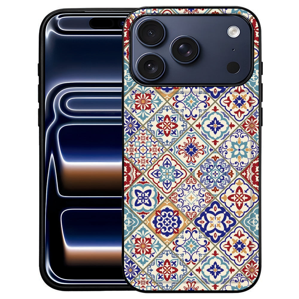 Tiles Color iPhone 18 Pro Max hoesje met meerkleurig tegelpatroon op kunstleer