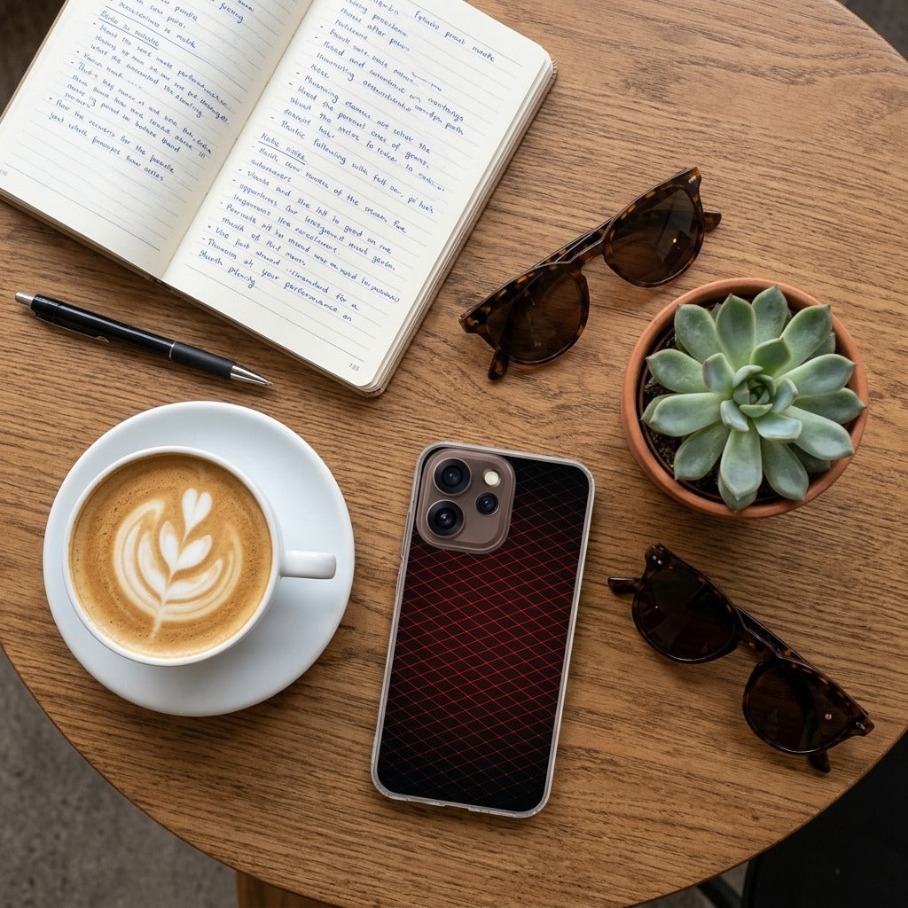 TPU Hoesje OPPO Reno15 Pro Geruit Rood - lifestyle foto