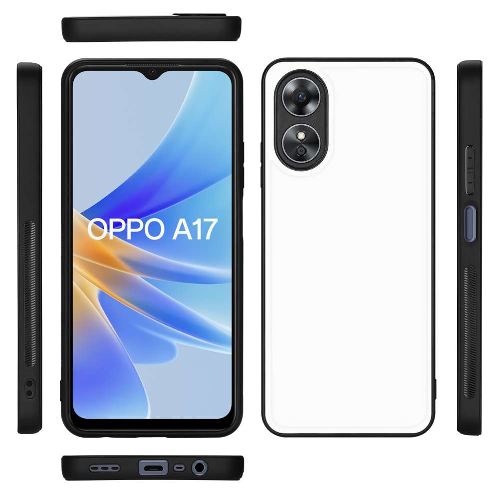 Back Cover Hoesje voor de OPPO A17 Zwart | Wit