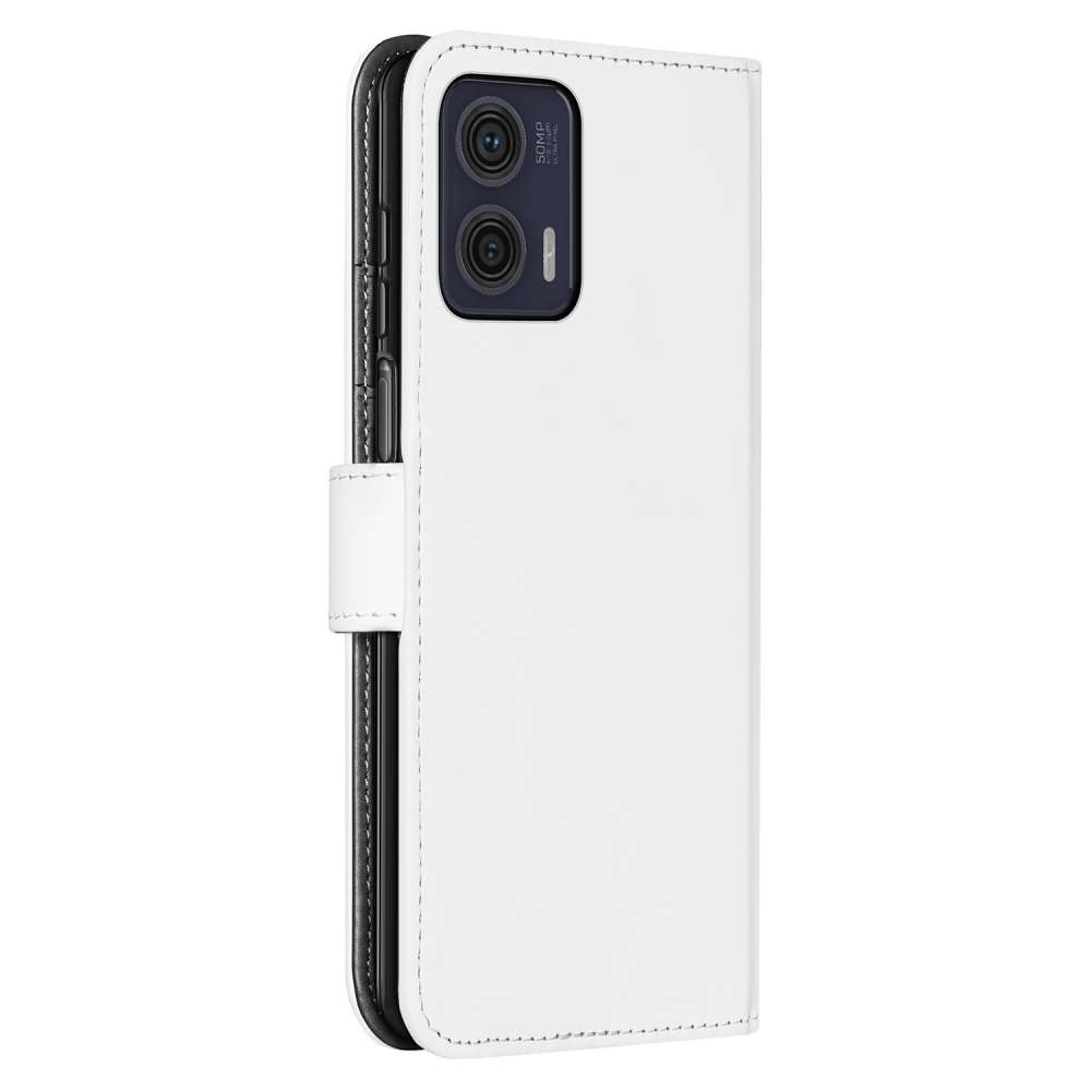 Book Case Hoesje voor de Motorola Moto G73 Wit met Pasjeshouder