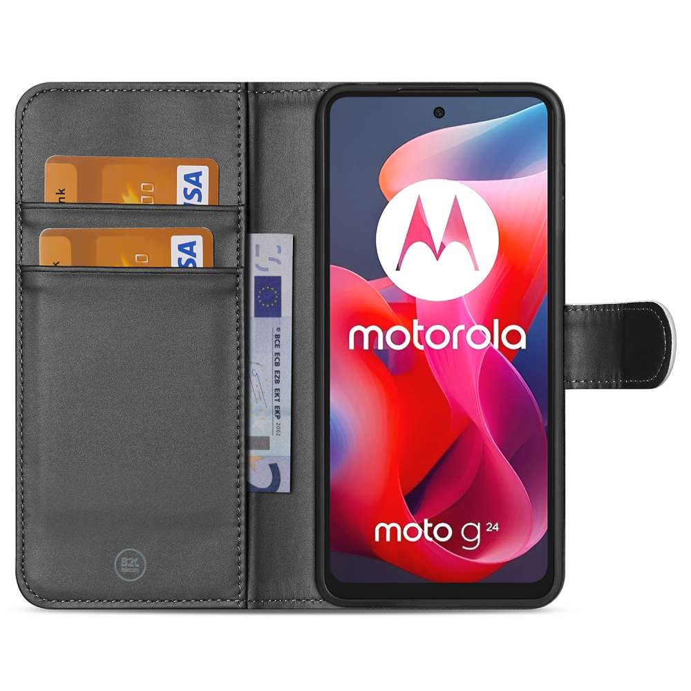 Book Case Hoesje voor Motorola Moto G24 | G04 | G24 Power | E14 Wit met Pasjeshouder