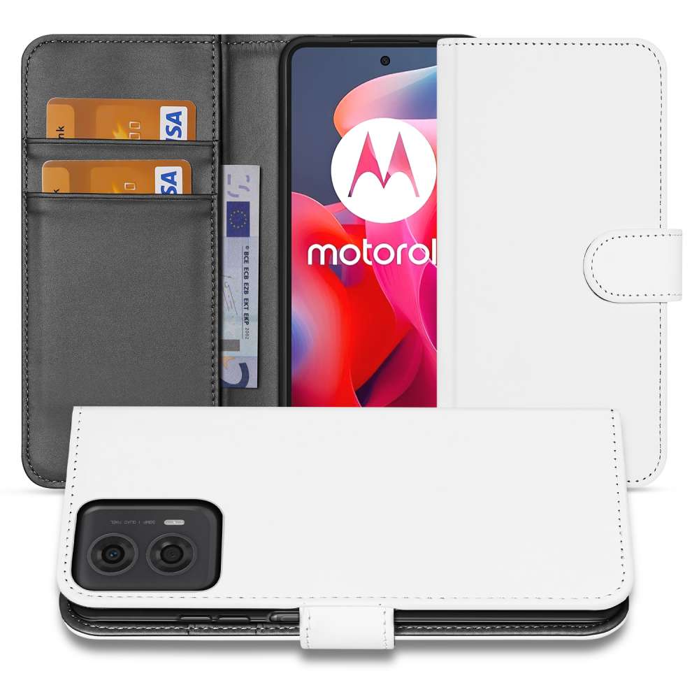 Book Case Hoesje voor Motorola Moto G24 | G04 | G24 Power | E14 Wit met Pasjeshouder