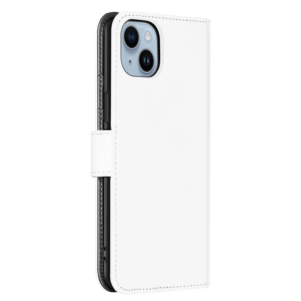 Book Case Telefoonhoesje voor de iPhone 15 Plus Wit met Pasjeshouder