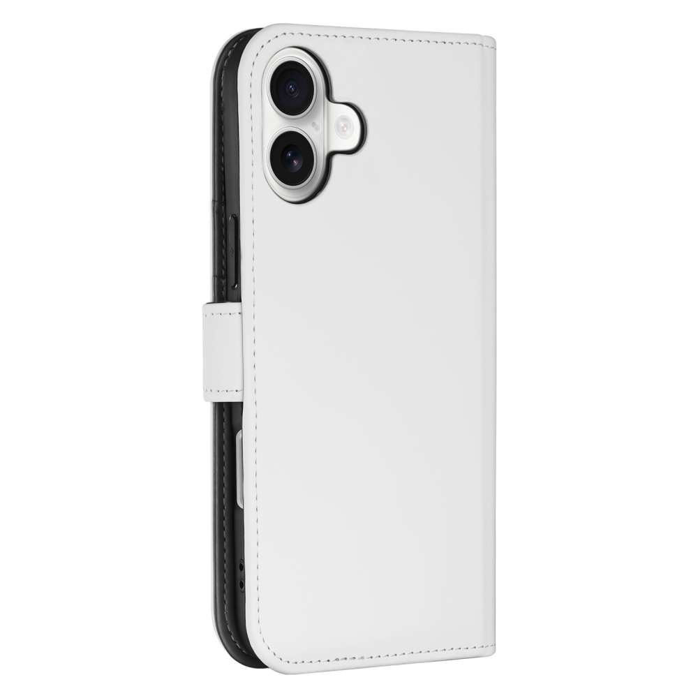 Book Case Telefoonhoesje voor de iPhone 16 Plus Wit met Pasjeshouder