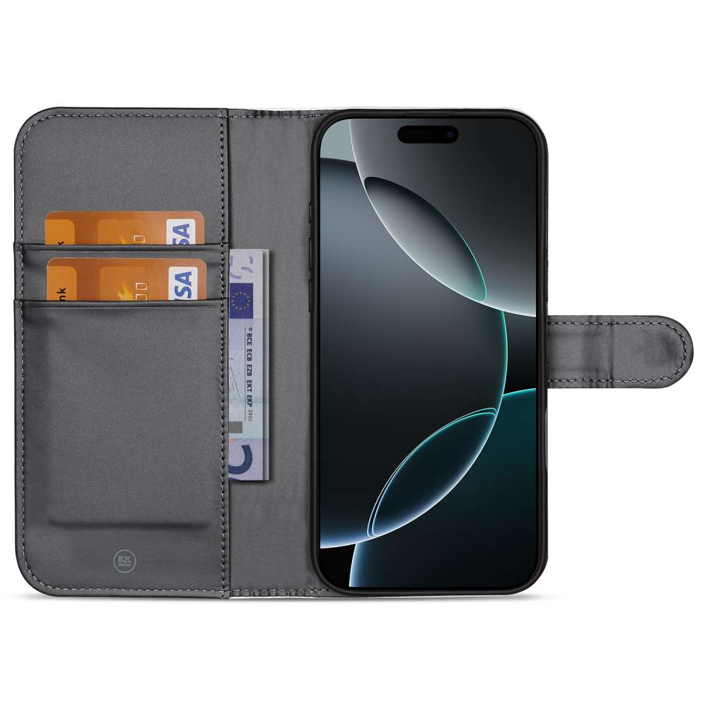 Book Case Telefoonhoesje voor de iPhone 16 Pro Wit met Pasjeshouder