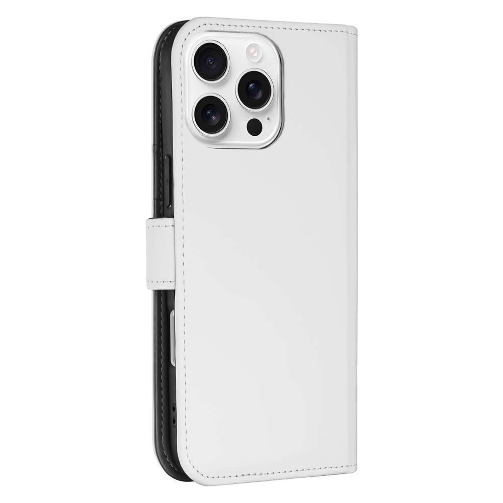 Book Case Telefoonhoesje voor de iPhone 16 Pro Wit met Pasjeshouder