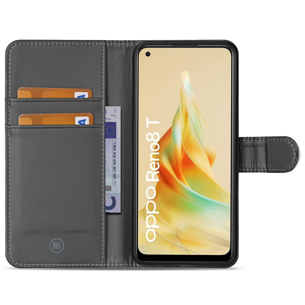 Book Case Telefoonhoesje voor de OPPO Reno8 T 4G Wit met Pasjeshouder