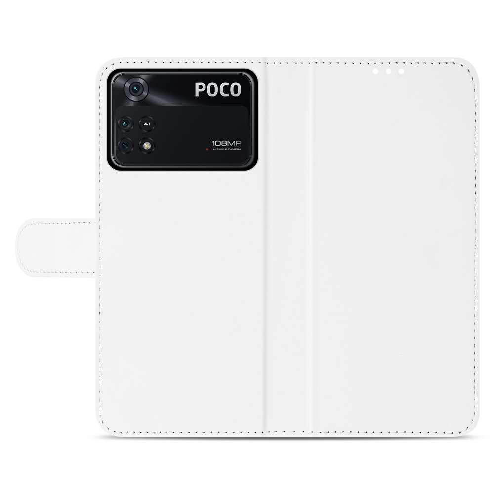 Book Case Telefoonhoesje voor de Xiaomi Poco X4 Pro 5G Wit met Pasjeshouder