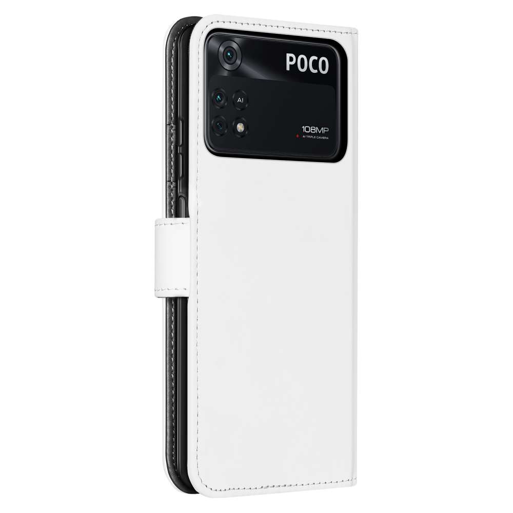 Book Case Telefoonhoesje voor de Xiaomi Poco X4 Pro 5G Wit met Pasjeshouder