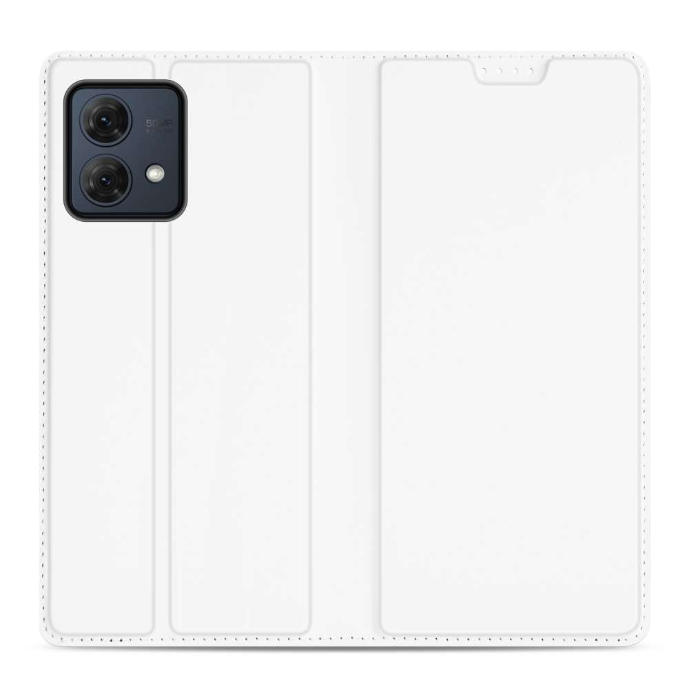 Stand Case Hoesje Motorola Moto G84 Wit met Pashouder