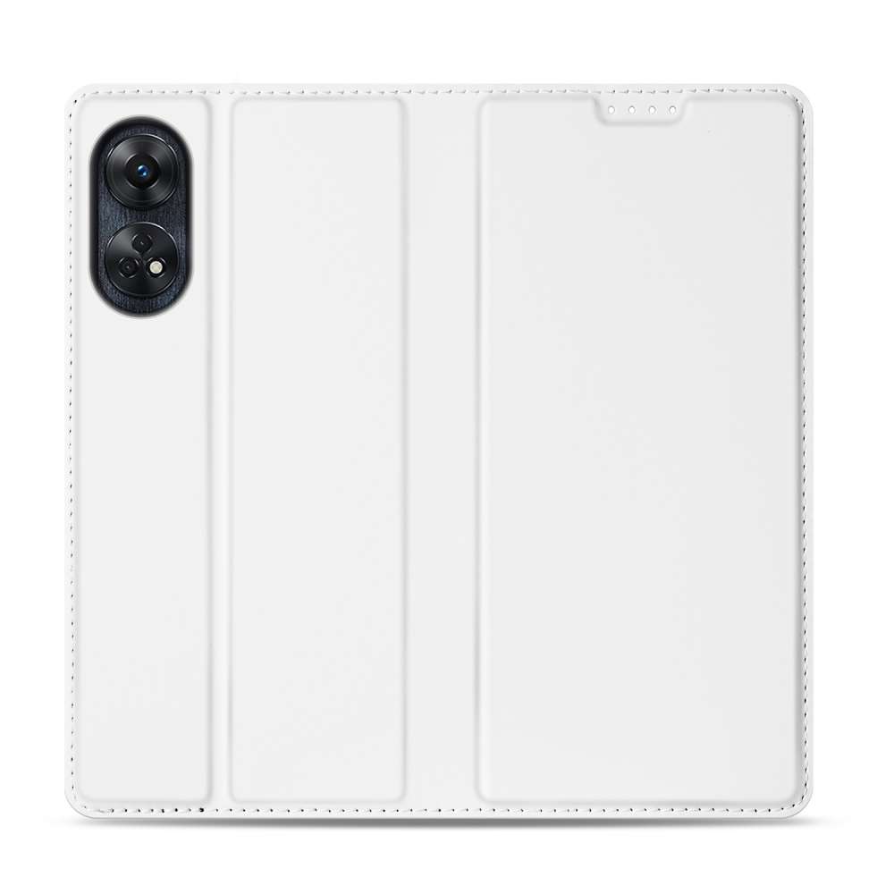 Stand Case Hoesje voor de OPPO Reno8 T 4G Wit met Pashouder