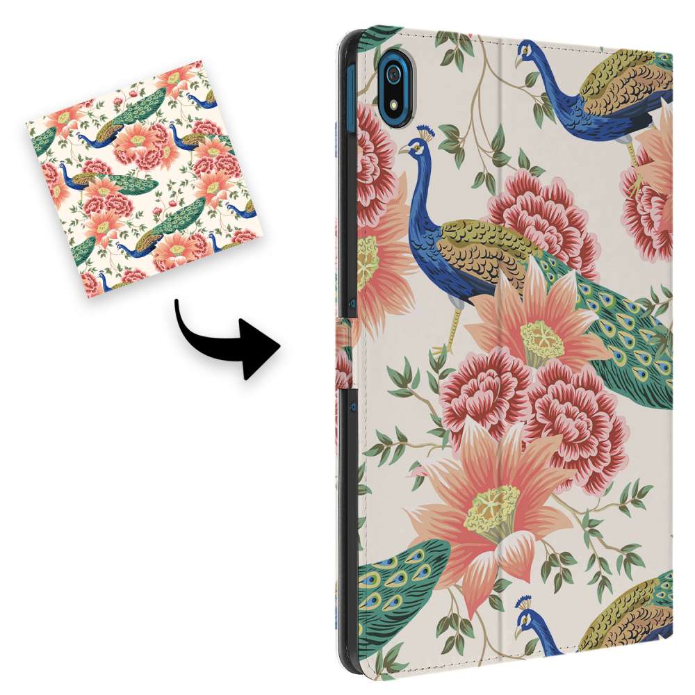 Uniek Nokia T20 Tablethoesje met Stand - Pink Peacock Design | B2C Telecom