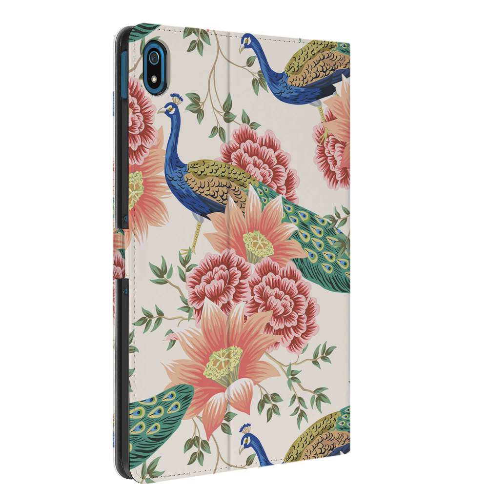 Uniek Nokia T20 Tablethoesje met Stand - Pink Peacock Design | B2C Telecom