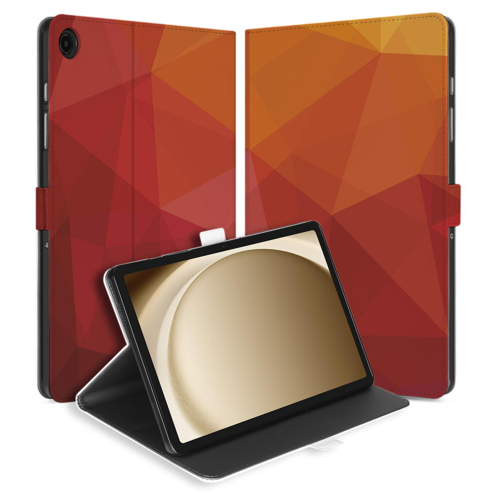 Uniek Samsung Galaxy Tab A9 Plus Tablethoesje Polygon Red Design | B2C Telecom