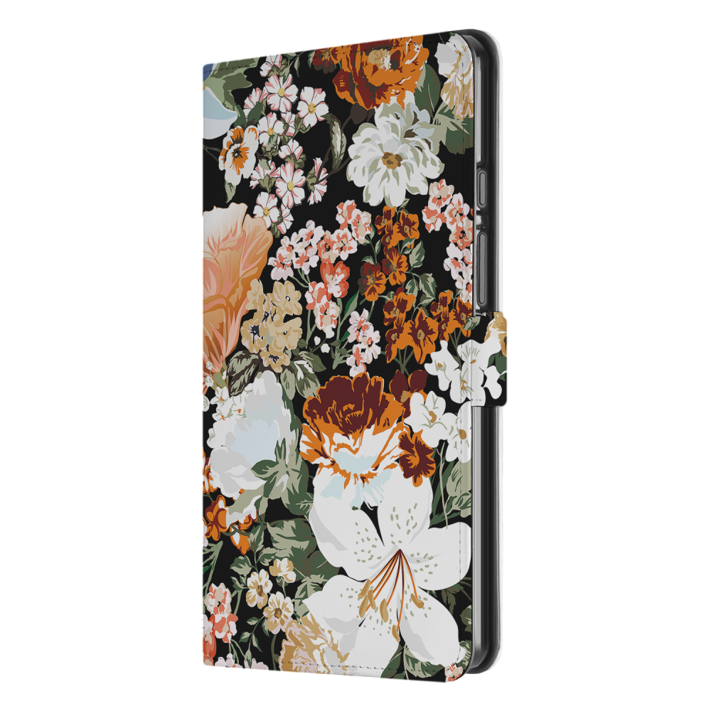 Uniek Samsung Galaxy Tab A9 Tablethoesje Dark Flowers Design | B2C Telecom