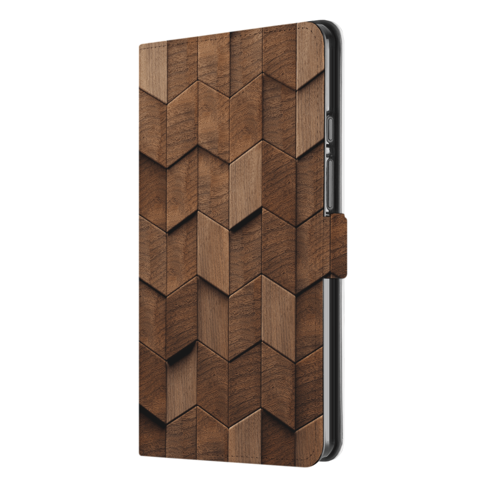 Uniek Samsung Galaxy Tab A9 Tablethoesje Wooden Cubes Design | B2C Telecom