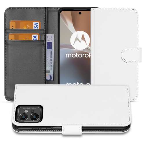 Book Case Telefoonhoesje voor de Motorola Moto G32 Wit met Pasjeshouder