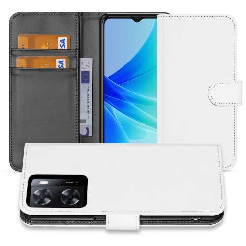 Book Case Telefoonhoesje voor de OPPO A57 | A57s | A77 4G Wit met Pasjeshouder