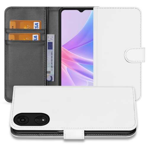 Book Case Telefoonhoesje voor de OPPO A78 5G Wit met Pasjeshouder