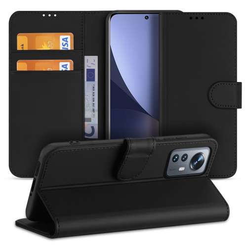 Telefoonhoesje Xiaomi 12 Pro Book Case Zwart met Pasjeshouder