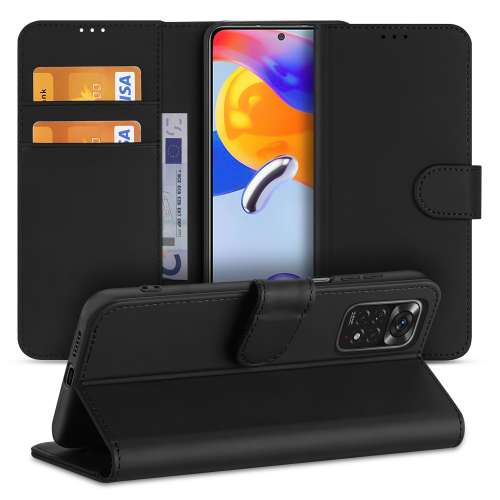 Book Case Telefoonhoesje voor de Xiaomi Redmi Note 11 Pro Zwart met Pasjeshouder