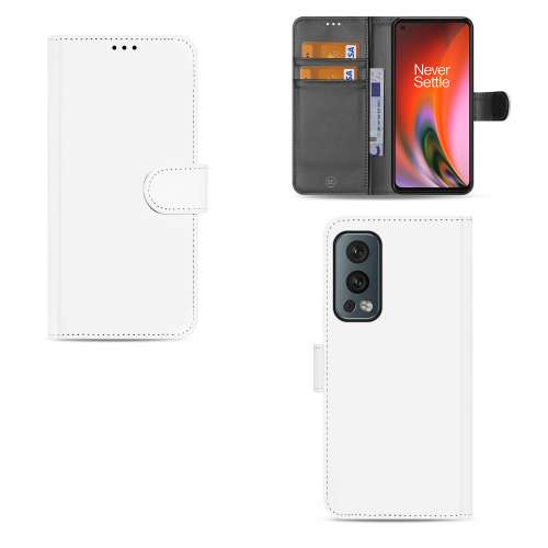 Hoesje OnePlus Nord 2 5G Book Cover Wit met Pasjeshouder