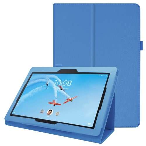 Lenovo Tab E10 Hoes Bookcase Lichtblauw met Standaard