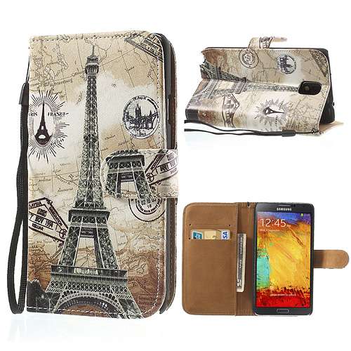 Samsung Galaxy Note 3 Bookstyle Stand Case Eiffel Tower