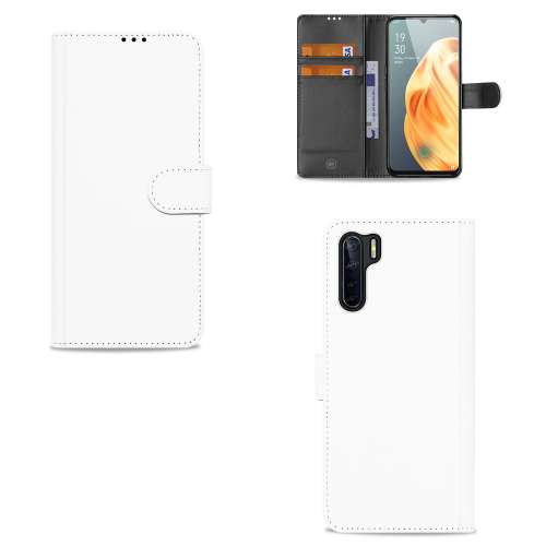 Telefoonhoesje OPPO A91 Wallet Bookcase Wit met Pasjeshouder