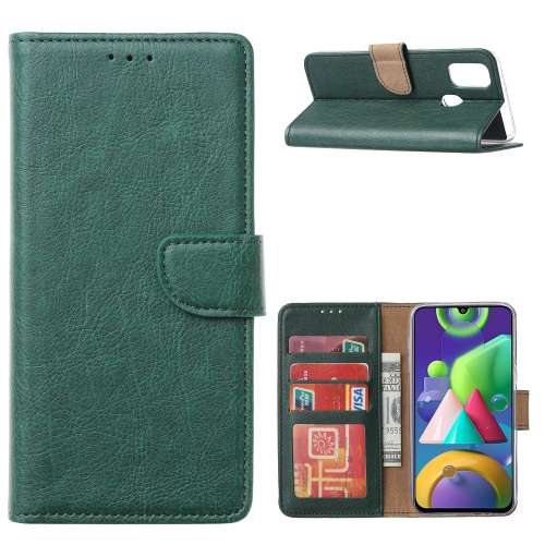 Wallet Case Galaxy A21s Groen met Standaard