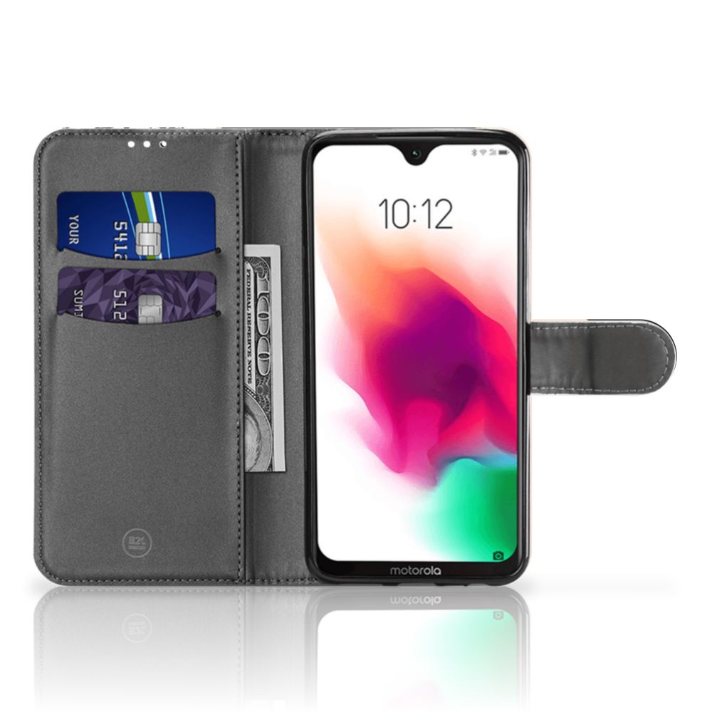 Motorola Moto G7 | G7 Plus Book Case Zwart Roze Vormen