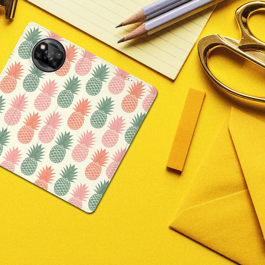 Xiaomi Poco X3 Pro | Poco X3 Flip Style Cover Ananas - B2C Telecom