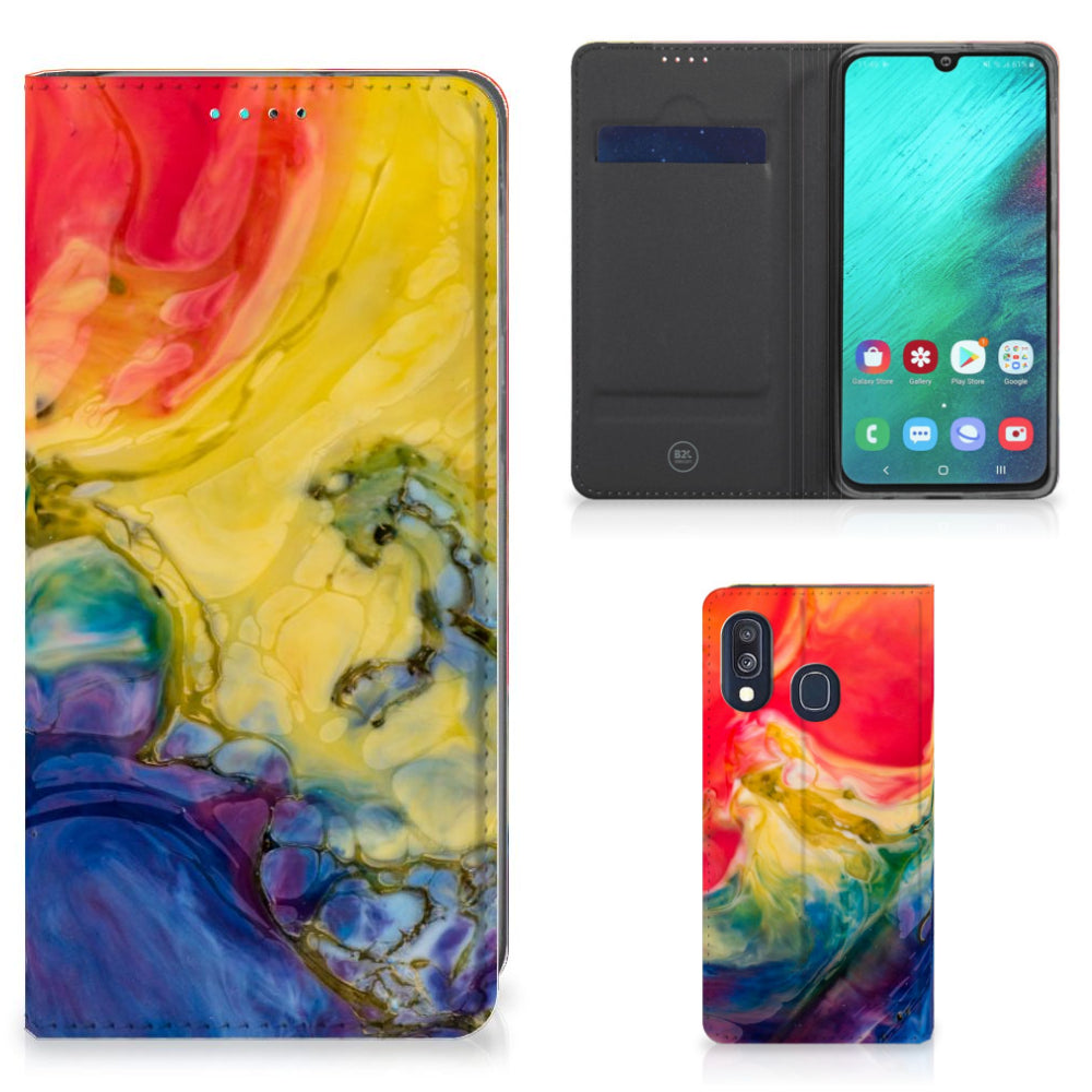 Bookcase Samsung Galaxy A40 Watercolor Dark