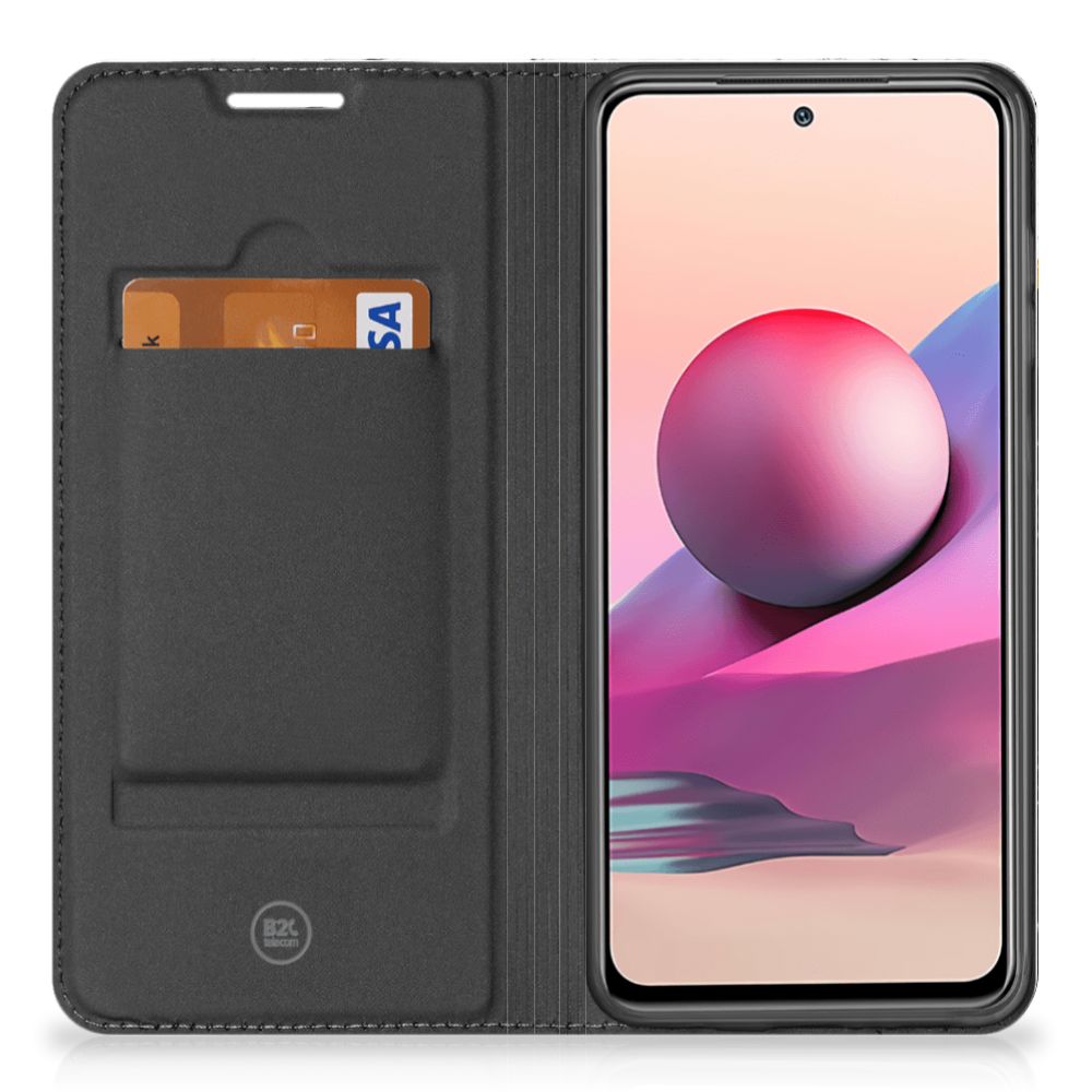 Xiaomi Redmi Note 10 4G | 10S | Poco M5s Standcase Marmer Wit Zwart - Origineel Cadeau Man