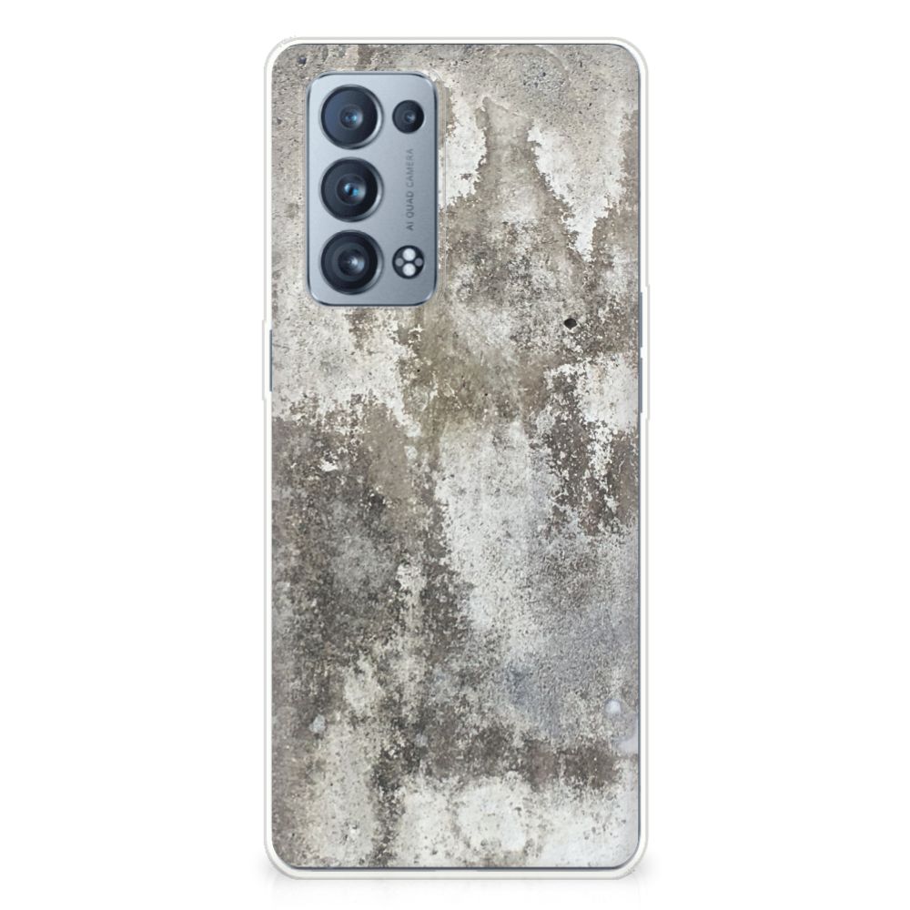 OPPO Reno 6 Pro Plus 5G TPU Siliconen Hoesje Beton Print