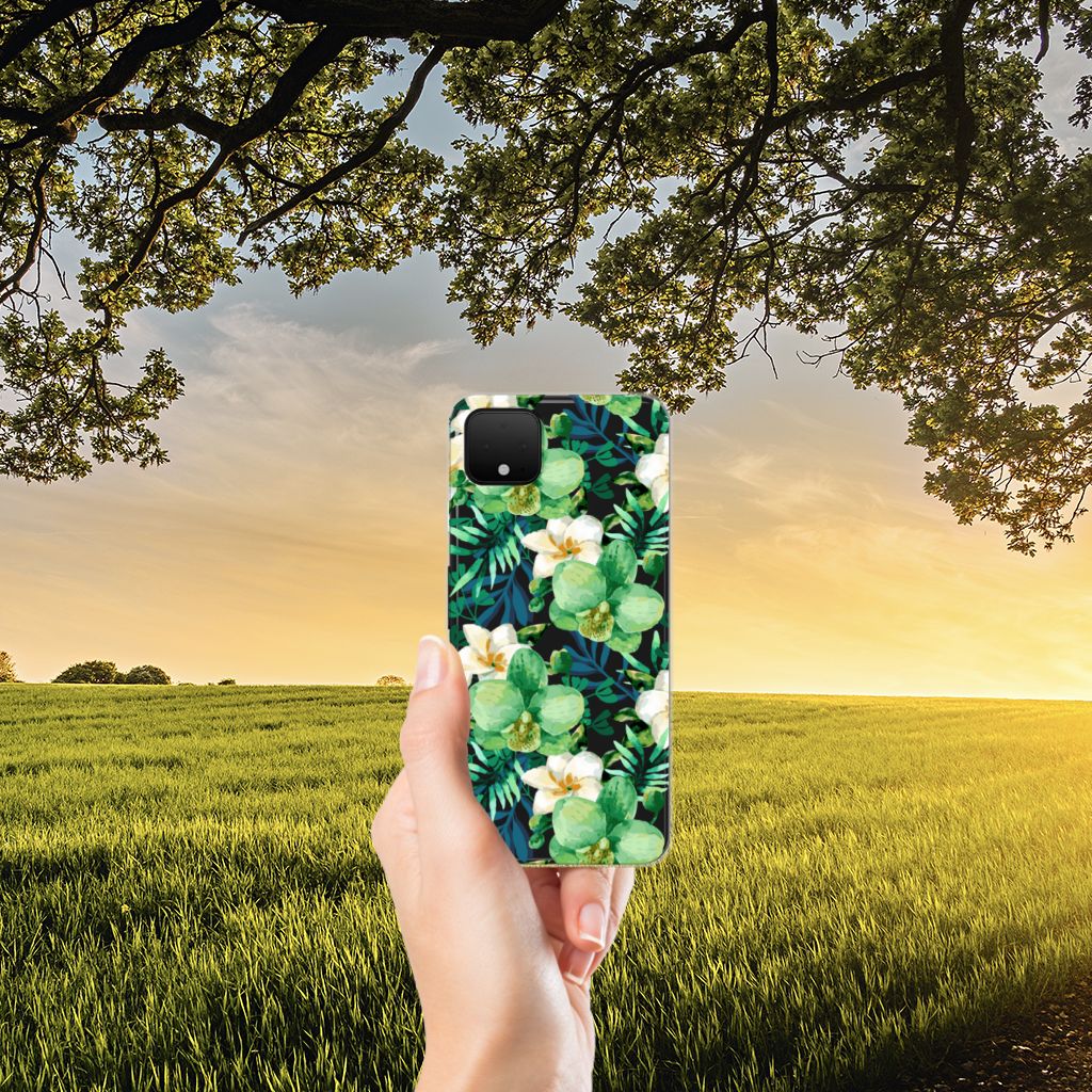 Google Pixel 4 XL TPU Case Orchidee Groen