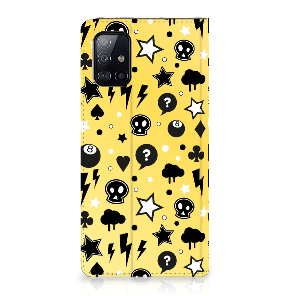 Mobiel BookCase Samsung Galaxy A71 Punk Geel - B2C Telecom