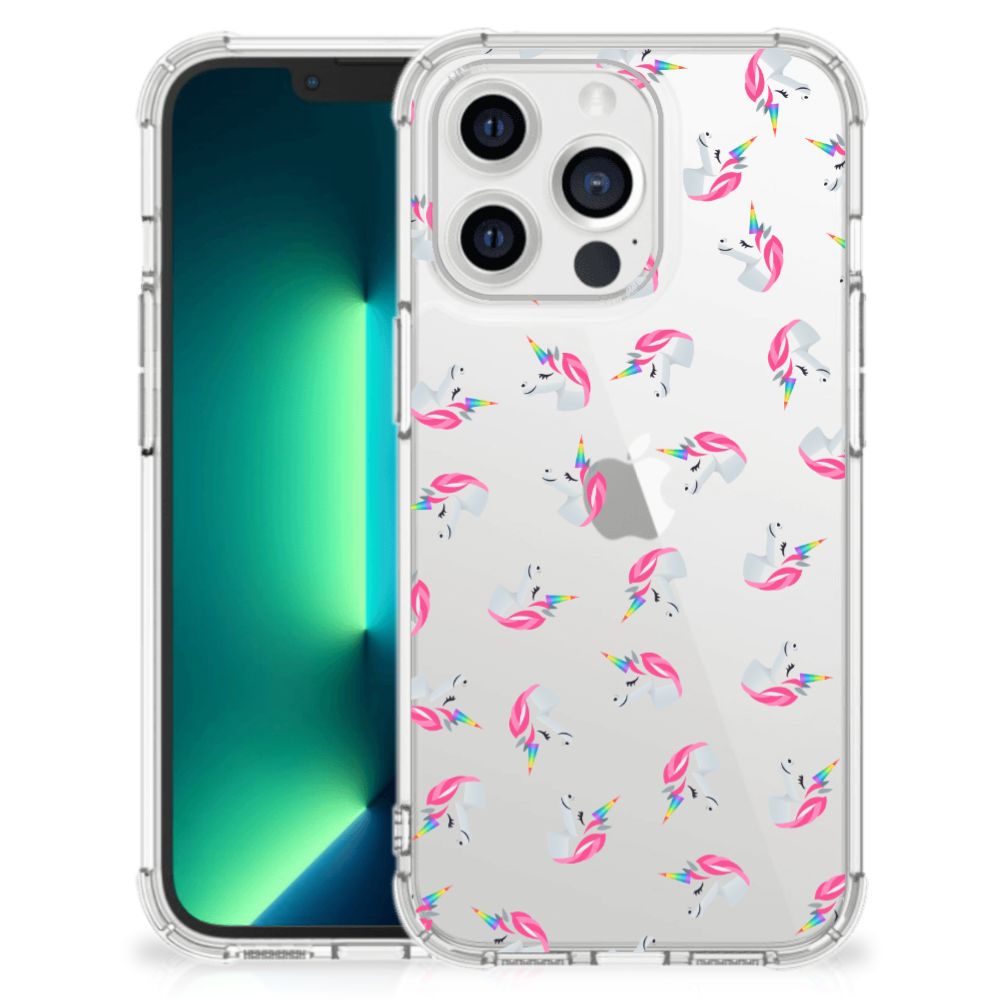 Doorzichtige Silicone Hoesje voor iPhone 13 Pro Max Unicorns - B2C Telecom