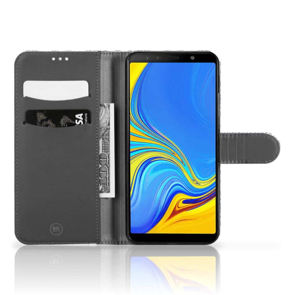 Samsung Galaxy A7 (2018) Hoesje Flower Blue