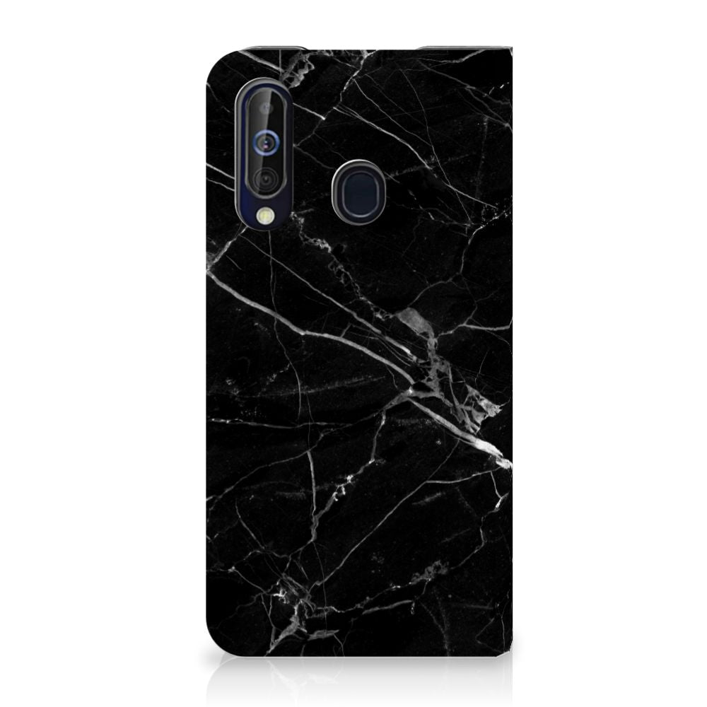 Samsung Galaxy A60 Standcase Marmer Zwart - Origineel Cadeau Vader