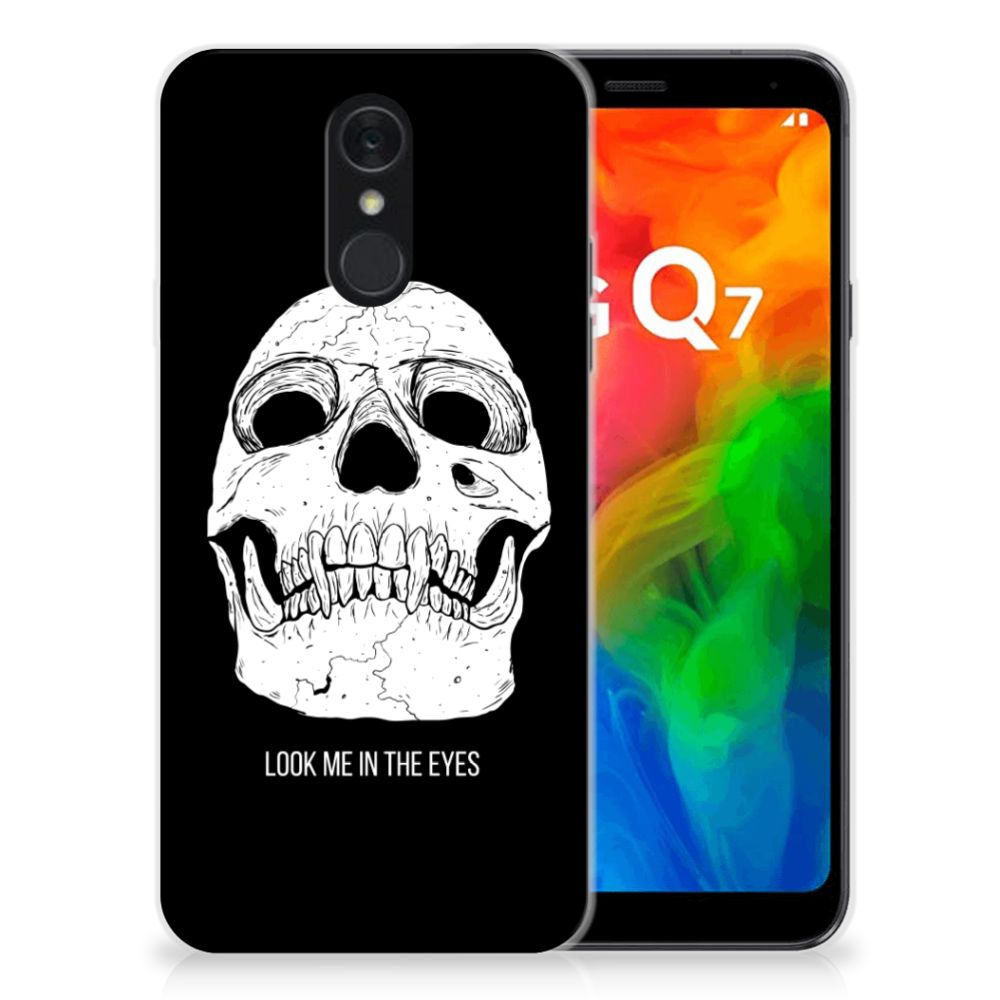 Silicone Back Case LG Q7 Skull Eyes