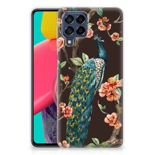 Samsung Galaxy M53 TPU Hoesje Pauw met Bloemen